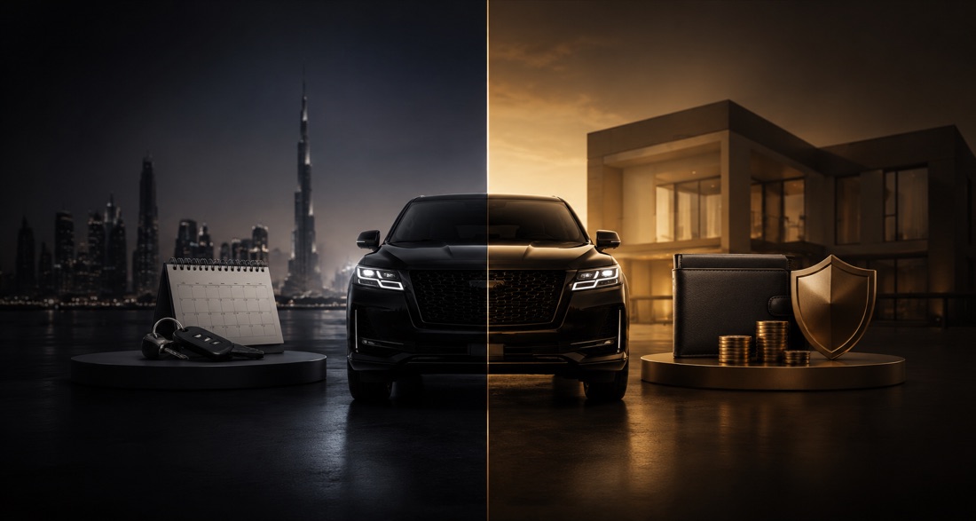 Comparison of monthly car rental versus buying a car in Dubai