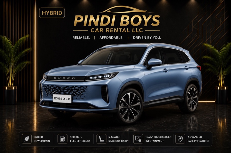 Exeed LX for rent in Dubai with Pindi Boys Car Rental