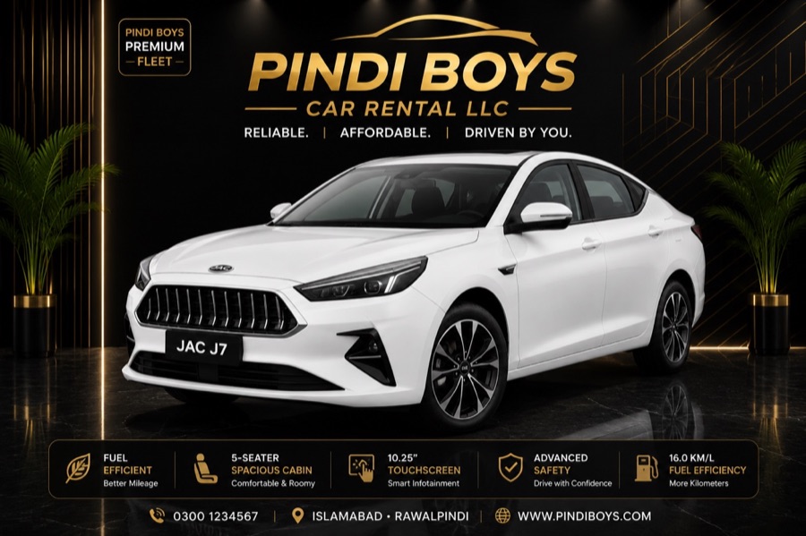 JAC J7 for rent in Dubai with Pindi Boys Car Rental