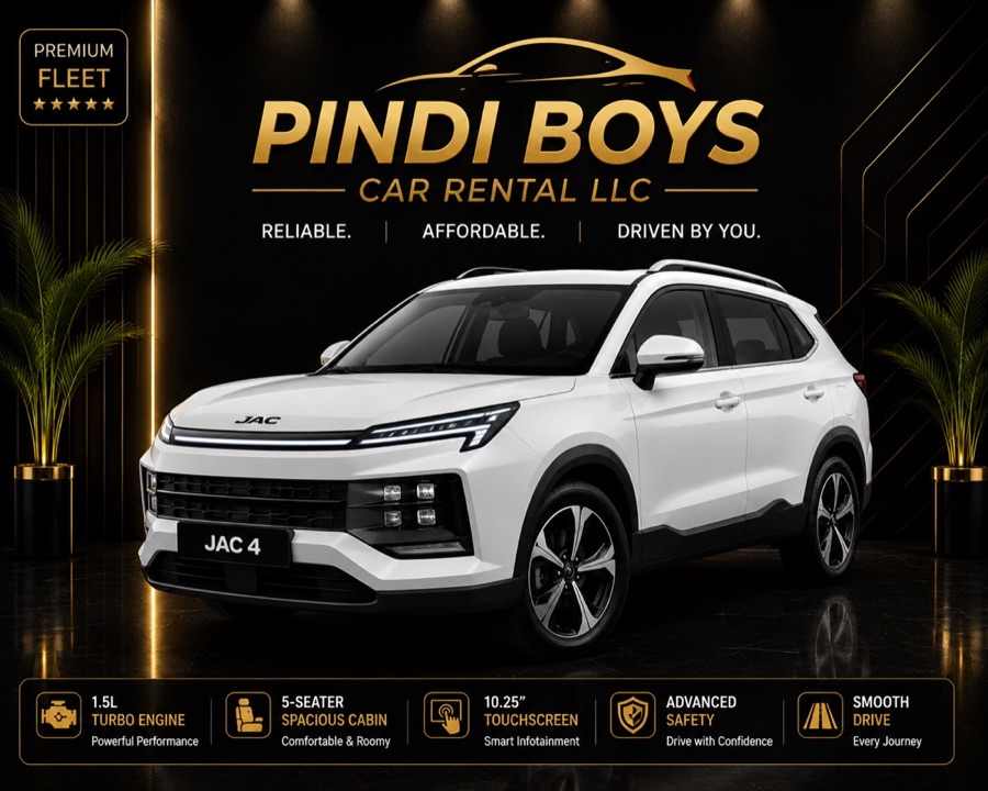 JAC JS4 for rent in Dubai with Pindi Boys Car Rental