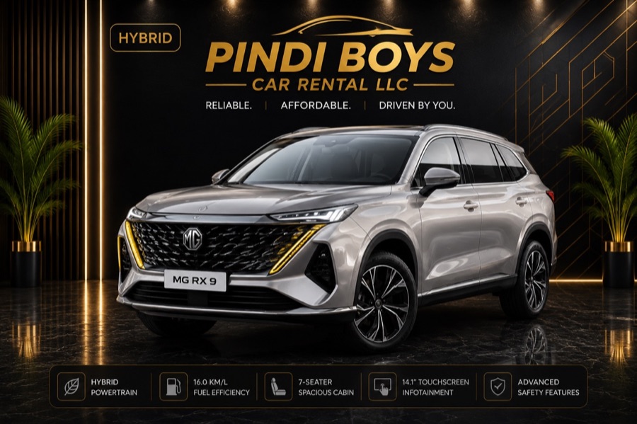 MG RX9 for rent in Dubai with Pindi Boys Car Rental