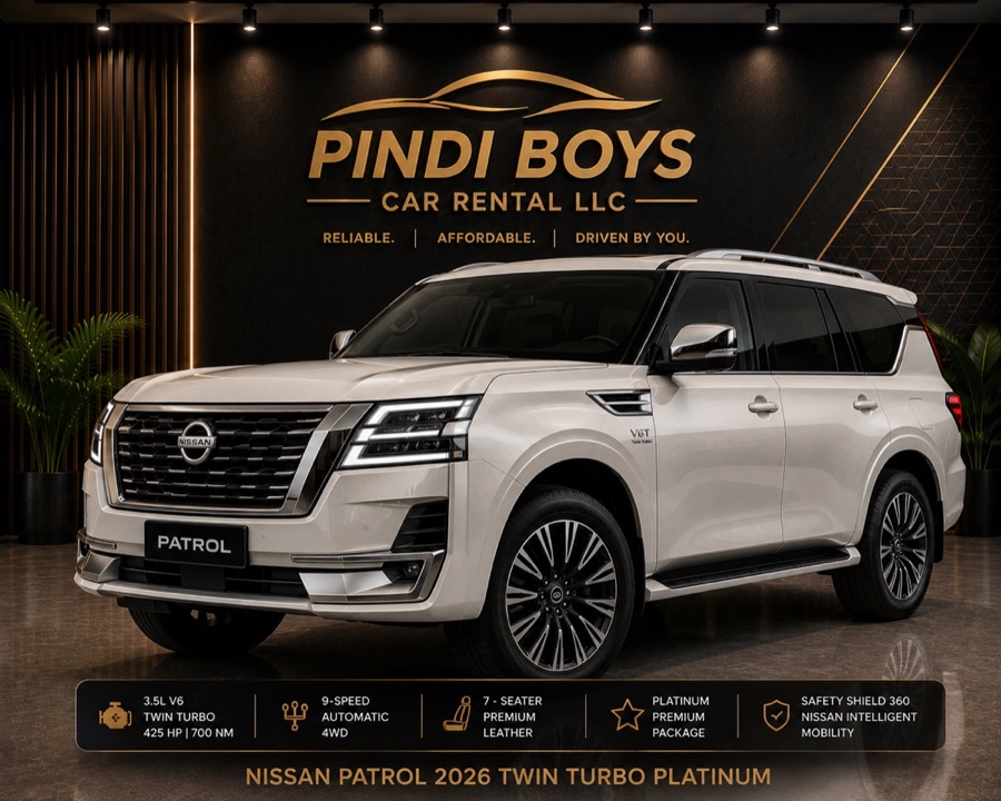 Nissan Patrol for rent in Dubai with Pindi Boys Car Rental