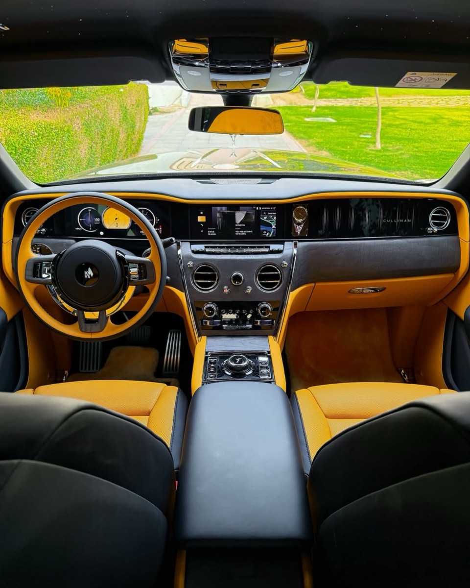 Black Cullinan rear view — rent with driver Dubai