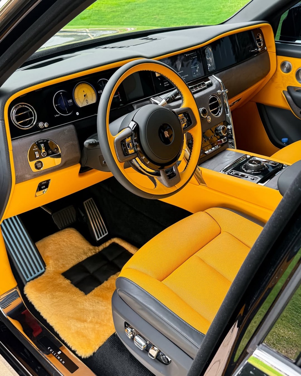 Rolls-Royce Cullinan orange leather interior — Dubai