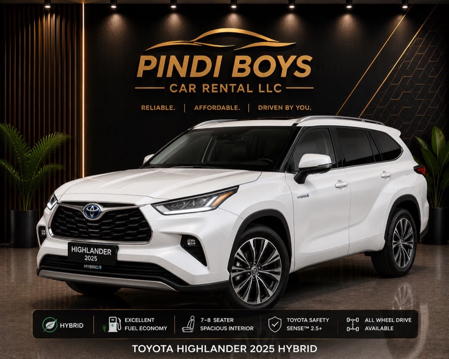 Toyota Highlander for rent in Dubai with Pindi Boys Car Rental